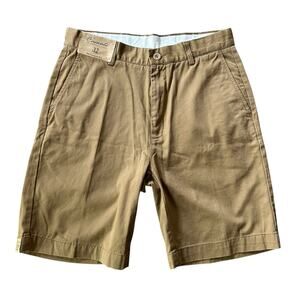 Roundtree and Yorke Mens Khaki Relaxed Fit Cotton Shorts 32